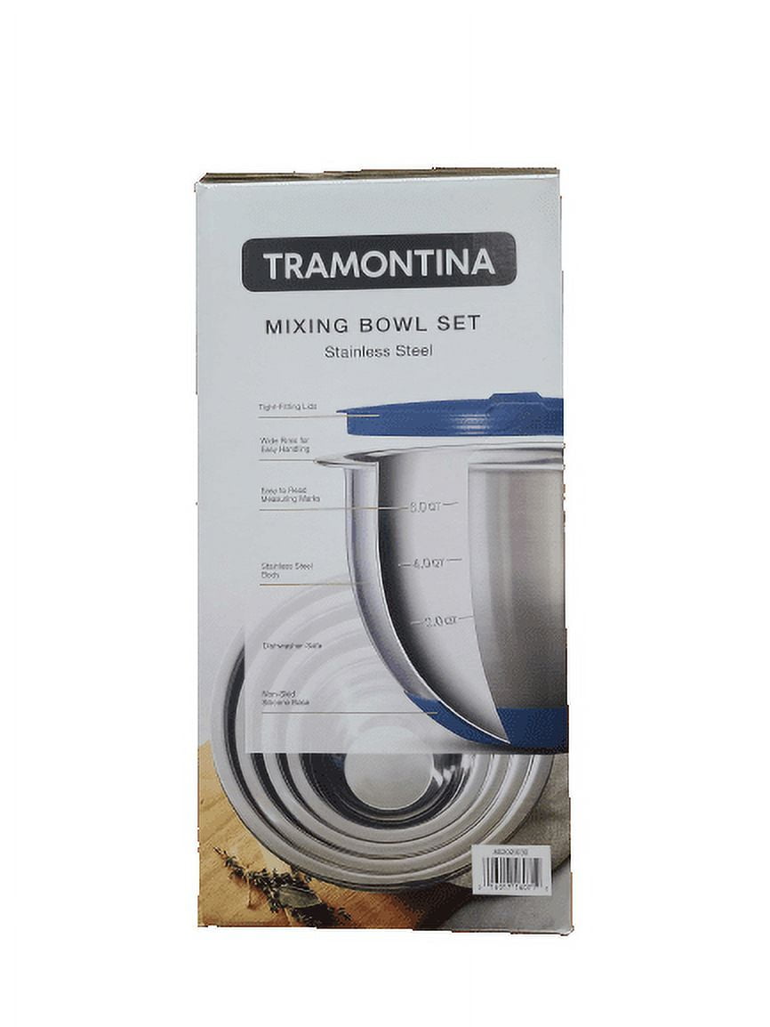 Tramontina Covered Mixing Bowls Stainless Steel 14 PC Gray, 80202/507DS