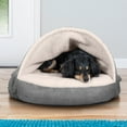 thumbnail image 3 of FurHaven Pet Products Faux Sheepskin Cooling Gel Top Snuggery Burrow Pet Bed for Dogs & Cats - Gray, 26" Base, 3 of 12