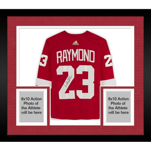 Framed Lucas Raymond Detroit Red Wings Autographed Red Adidas Authentic Jersey - Fanatics Authentic Certified