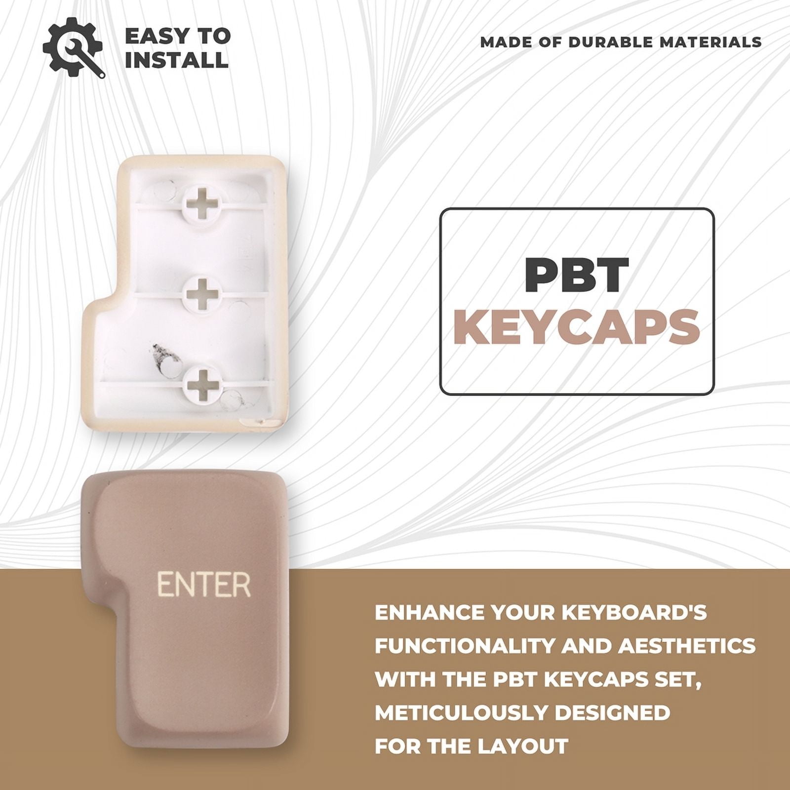 Keycaps PBT Key Cap Fit Laptop PC Game Office Thermally Sublimated Keycaps A