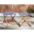 thumbnail image 2 of Safavieh Breanne Outdoor Patio Stool, Set of 2 - Natural/ Navy Striped, 2 of 10