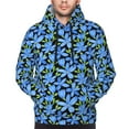 thumbnail image 4 of Hoodies for Men - Blue Flowers Long Sleeve Comfrt Men'S Fashion Hoodies & Sweatshirts, Sweatshirts for Men Hoodies Pullover Clothing Clothes with Pouch, 4 of 7