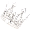 thumbnail image 4 of Small Rhinestone Crown Cake Ornament Alloy Tiara Cake Decoration for Birthday Party (Silver), 4 of 6