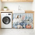 thumbnail image 3 of Pumpkin Starfish Sink Skirt 11"Wx13"L,Dustproof Under Sink Curtain with Self Adhesive Tape,Blue Thanksgiving Coastal Autumn Cabinet Curtain Cover for Bathroom Vanity,RV,Kitchen Cabinet Storage Shelf, 3 of 9
