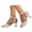 Beige, variant on Women's Casual Flock Open Toe Sandals, European & American Style One-Strap Block Heel Big Size High Heel Summer Shoes for Evening & Street Style, 1Pair, 37-42
