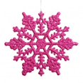 thumbnail image 1 of Flocon de Neige Pailleté Magenta 8 Po. Boîte 12-Pvc, 1 of 1