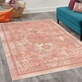thumbnail image 2 of Floral Decorative Rug, Vintage Look Abstract Swirling Branches Mandala Inspired Ethnic Ornaments Design, Quality Carpet for Bedroom Dorm and Living Room, 6 Sizes, Salmon Ivory, by Ambesonne, 2 of 4