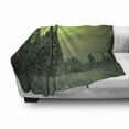 thumbnail image 3 of Aurora Forest Soft Flannel Fleece Throw Blanket, Scenery of Aurora Borealis Snow Blanketed Trees North Winter Outdoor Scene, Cozy Plush for Indoor and Outdoor Use, 60" x 80", Multicolor, by Ambesonne, 3 of 6