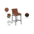 thumbnail image 2 of Meridian Furniture Burke Cognac Vegan Leather Bar Stool, 2 of 7