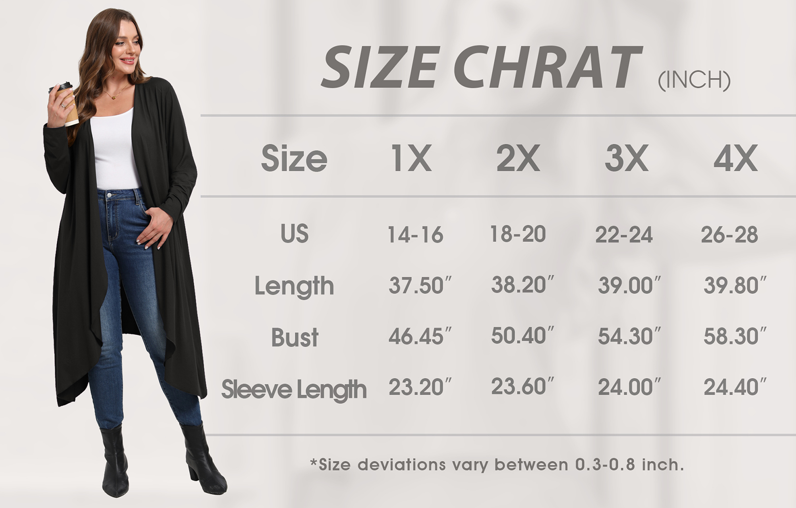 Cueply Women's Plus Size Lightweight Long Cardigan Sweater photo 7