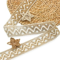 10 Yards 2 Inch Gold Sequin Lace Trim Embroidery Sequins Ribbon White Organza Metallic Vintage Transparent Beaded Edge Ribbon for Sewing Making Craft Wrapping Wedding Christmas Decor Supply colorful