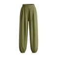 thumbnail image 7 of Gytharion Cotton Linen Pants for Women Fashion Casual Solid Color Drawstring Elastic Waist Trousers Loose Fit Beach Pants, 7 of 7