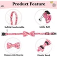 thumbnail image 3 of Collier pour Chat avec nœud Papillon et Clochette Motif Floral Rose, 3 of 5