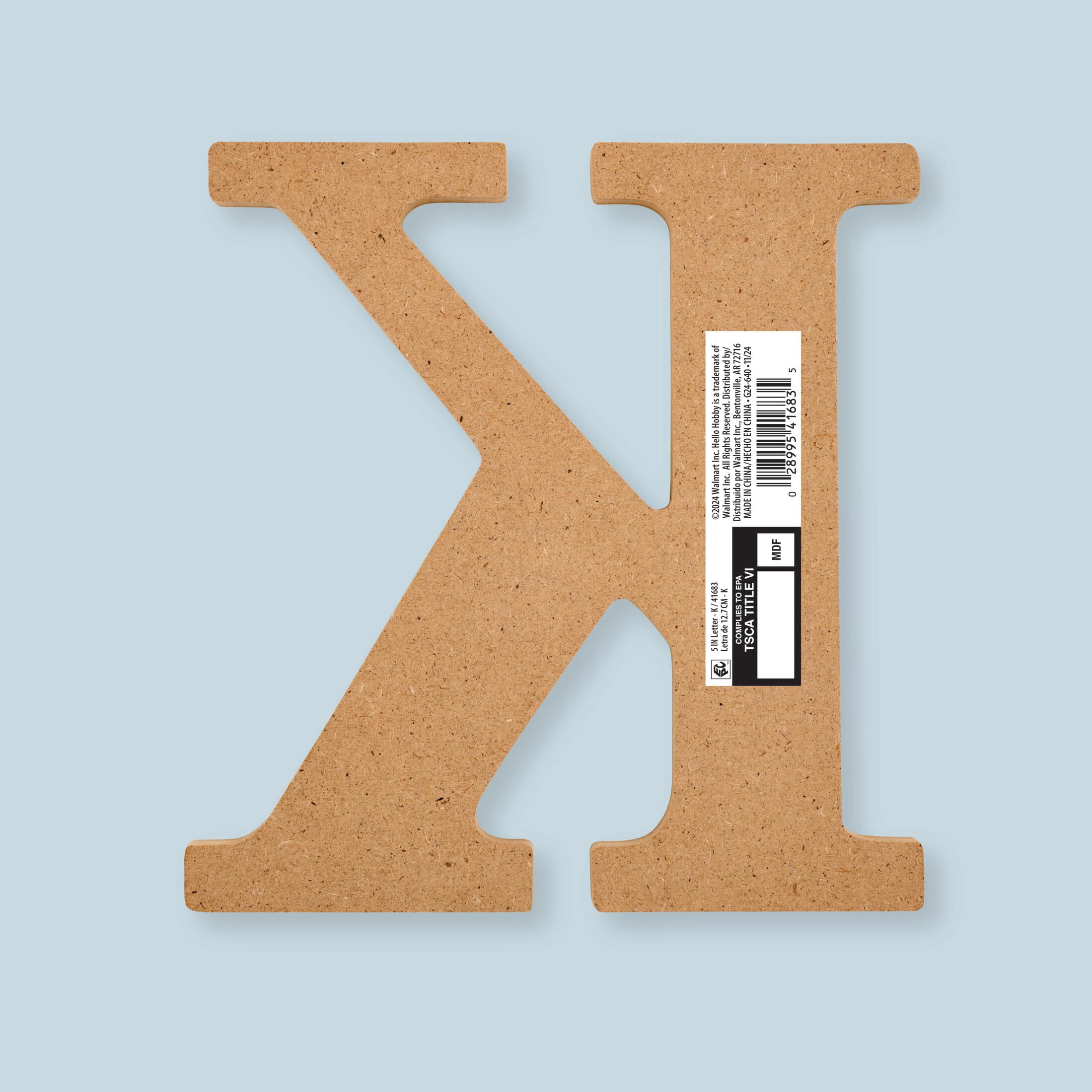 Hello Hobby Surfaces Unfinished MDF Wood Letter K, 5 in