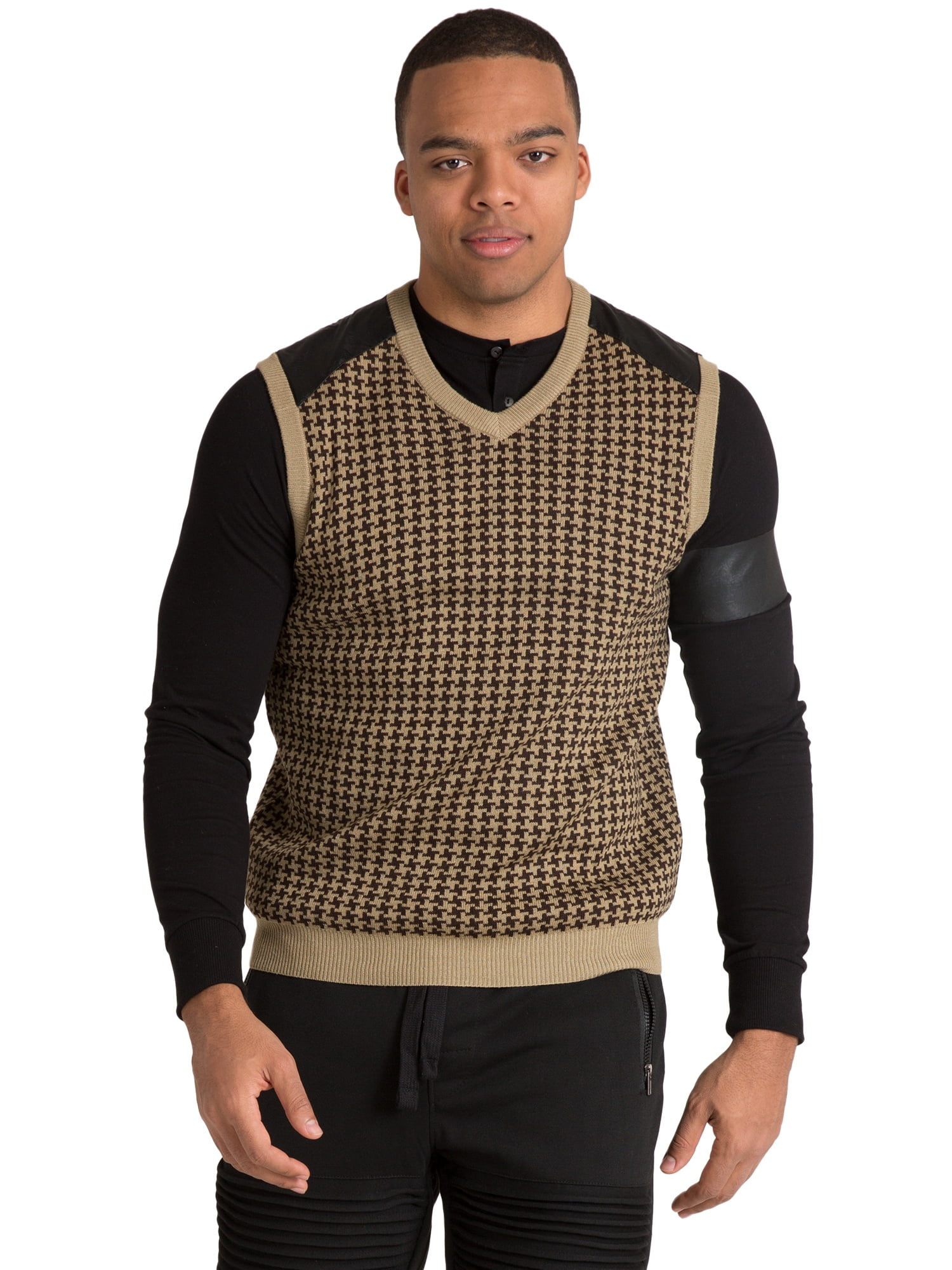 brown houndstooth sweater