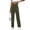 Green a, variant on LYMAYTER S-2XL Fashion Pants for Women Casual High Waist Leg Pants Stretchy Button Business Work Trousers