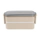 thumbnail image 2 of Lonchera Bento | Diseño de Doble Compartimento a Prueba de Fugas | Apta para Microondas y Lavavajillas | Plástico Ecológico | Contenedor de Comida Portátil y Apilable | Azul Beige | 17.5x8.3x8cm – 1, 2 of 6