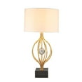 thumbnail image 2 of Benjara BM229462 Lampe de Table en Métal avec Base Ouverte Incurvée & Orb&44; Or, 2 of 5