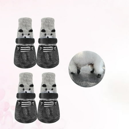 FRCOLOR 4 Pcs Dog Cat Boots for Dogs Waterproof Shoes Pet Supplies Puppy Socks Black
