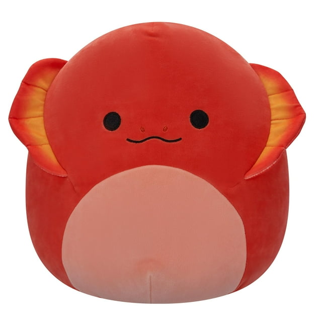 Lagartija de peluche original Maxie de Squishmallows, color rojo, cuello con volantes, 35 cm