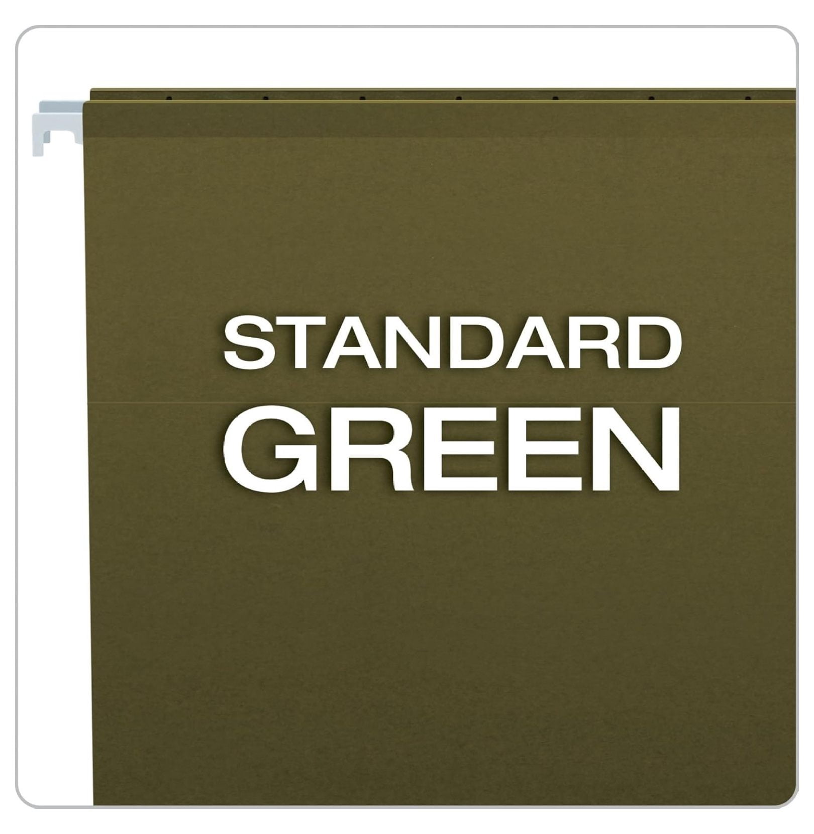 Hanging File Folders Letter Size, Green - 25 Pack No Tabs Reinforced Hanging Folders for Office, Home, School Organization - Standard Cut Durable Filing