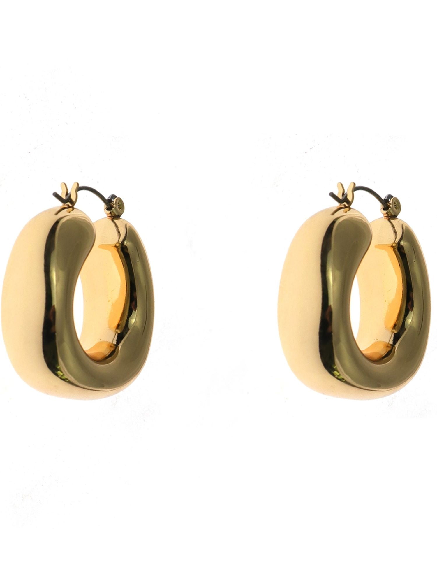 Time and Tru Gold Clutch Hoop Earring (Women's)