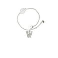 thumbnail image 2 of Delight Jewelry Silvertone Crystal Initial - W - - Silvertone Leaf Delicate Bracelet, 6.25+1.75", 2 of 4