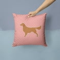 thumbnail image 2 of Golden Retriever Checkerboard Pink Fabric Decorative Pillow, 2 of 4