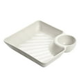 thumbnail image 1 of DGLQMYX Chip and Dip Serving Platter Set, 7.2 Inch Ceramic Divided Snack Plates Set, Sushi Plates with Sauce Section, Perfect for Chip & Dip, Dumpling, Appetizer, Taco, Sushi, Fried Chicken, 1 of 3