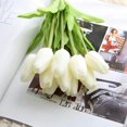 thumbnail image 2 of 30 pcs Artificial Tulips Flowers Real Touch Tulips Holland PU Bouquet Latex Flower White (white), 2 of 3