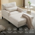 thumbnail image 5 of ijuicy Chaise Lounge Chair, Modern Lounge Chair Indoor, Oversized Comfy Chaise Lounge with Pillow - Beige, 5 of 7