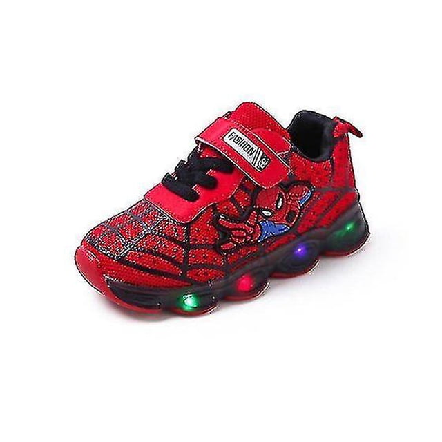 Zapatos deportivos para niños Spiderman Zapatillas de deporte iluminadas Niños Led Zapatos luminosos para niños