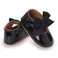 thumbnail image 5 of Quealent Baby Mary Jane Flats for Girls with Bowknot Cotton Anti Skid Sole Infant First Walker Princess Dress Crib Wedding Shoes Black for Size 11, 5 of 8