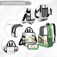 thumbnail image 3 of Kuiaobaty Frog Floral Print Clear Backpack and Pencil Case Set for Boys 8-12 Clear Backpack and Lunch Bag Set Heavy Duty Bookbags with Pencil Pouch for School, Green, 3 of 5