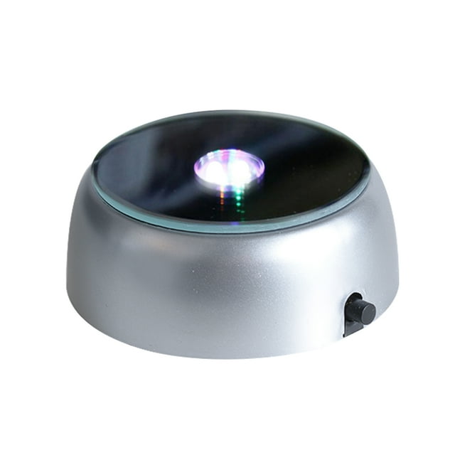 EastVita 4 LED Luminous Base Light Colorful Round Stand Base for Cocktail Crystal Glass Transparent Objects Display