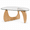 Cherry Wood/Clear Glass/43.3 in, variant on 43.3 Inch Coffee Table for Living Room, Mid Century Modern Center Table with Tea-Tinted Glass Top and Walnut Wood Base, Tea-Tinted/Walnut