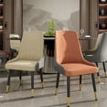 thumbnail image 6 of Wisfor 2PCS Accent Dining Chairs Kitchen Cafe Dining Chairs Wooden Legs Faux Leather Cover, Light khaki & Grey Colour, 6 of 12