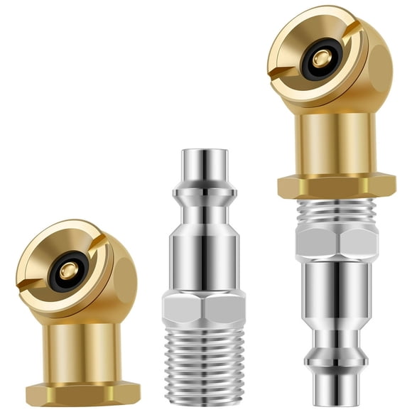Ball Inflator Air Chuck Set Brass 1/4NPT Air Compressor Tire Inflator Attachment for Car Truck Bicycle Motorcycle