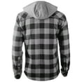 thumbnail image 3 of Ma Croix Mens Hooded Flannel Shirts Quilted Plaid Jacket, 3 of 9