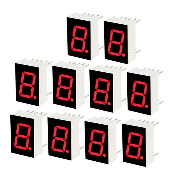 Common Cathode 10 Pin 1 Bit 1.1 x 0.79 x 0.35 inch 0.55" Red Display 10Pcs