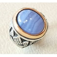 thumbnail image 6 of Blue Lace Agate Ring, Silver Jewelry, 925 Silver Ring, Father's Day, AAA Natural Agate, Huge Birthstone Ring, Heavy Mens Ring, Spiritual Healing Gemstone, Christmas, Mens Ring, 6 of 6