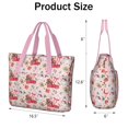 thumbnail image 3 of Tote Bag for Women - Pink Christmas Red Truck and Snowman Pattern Shoulder Bag - Large Utility Work Duffle Bag with Zipper Handbag for Travel, Work, Sprots, 3 of 5