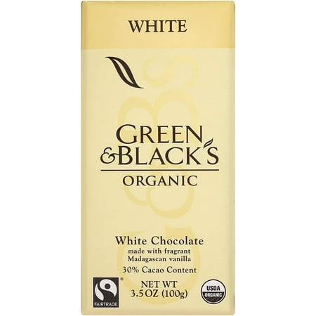 Green & Black's Organic White Chocolate with Vanilla, 30% Cacao, 3.5 Ounce Bars (Pack of