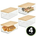 thumbnail image 2 of mDesign Plastic Stackable Storage Organizer Bin w/ Handles, 4 Pack Clear/Natural, 2 of 9