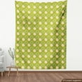 thumbnail image 3 of Fruit Fabric by the Yard, Sliced Fresh Fruits Pattern Green Toned Cartoon Oranges, Decorative Upholstery Fabric for Chairs & Home Accents, 3 Yards, Yellow Green Apple Green by Ambesonne, 3 of 4