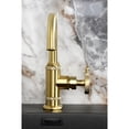 thumbnail image 2 of Kingston Brass KSD2217RKZ Wendell One-Handle 1-Hole Bathroom Faucet with Knurled Handle, Deck Plate, and Push Pop-Up Drain in Brushed Brass, 2 of 7