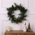 thumbnail image 1 of Luxen Home 24in Pine Needle With Pine Cones PVC Wreath, 1 of 1