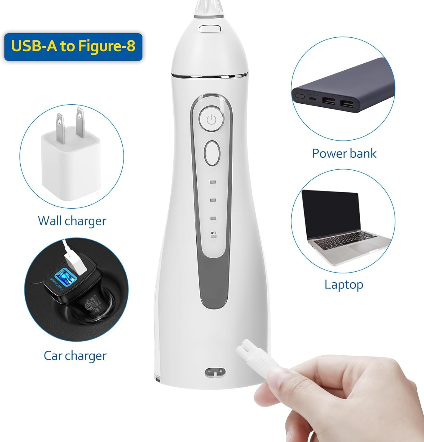 Water Flosser Charger Cord for Nicwell, COSLUS, Oralfree, Nicefeel, MOSPRO, Aquasonic, Tovendor, Hangsun, Initio, McNaval, Zerhunt and Cremax Oral Irrigator