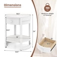 thumbnail image 3 of Gymax 2PCS Nightstand w/ Shelf & Wood Grains Drawer Round End Table for Living Room, 3 of 10