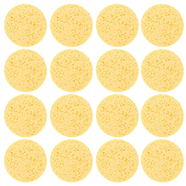 40pcs Natural Sponge Compress Cosmetic Puff Round Facial Washing Sponge Face Care Cleansing Makeup Remover Tools